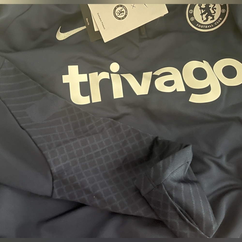 Nike Exclusive Chelsea Dri-Fit Strike Drill Stretch Active Top sz XL Navy/White - Picture 11 of 14